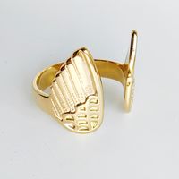 304 Stainless Steel 18K Gold Plated Retro Vintage Style Simple Style Plating Hand Heart Shape Wings Open Rings main image 4
