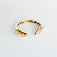 304 Stainless Steel 18K Gold Plated Retro Vintage Style Simple Style Plating Hand Heart Shape Wings Open Rings main image 6