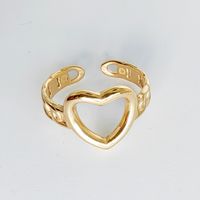 304 Stainless Steel 18K Gold Plated Retro Vintage Style Simple Style Plating Hand Heart Shape Wings Open Rings main image 8