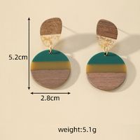1 Pair Vintage Style Classic Style Multicolor Wood Resin Drop Earrings main image 3