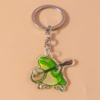 Cute Frog Arylic Zinc Alloy Printing Keychain sku image 1