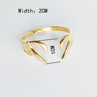 304 Stainless Steel 18K Gold Plated Retro Vintage Style Simple Style Plating Hand Heart Shape Wings Open Rings main image 2