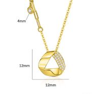 Simple Style Geometric Sterling Silver Plating Inlay Zircon Pendant Necklace main image 2