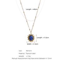304 Stainless Steel 18K Gold Plated Lady Plating Inlay Oval Natural Stone Pendant Necklace main image 2