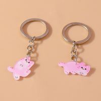Cute Simple Style Classic Style Cat Arylic Zinc Alloy Keychain main image 4
