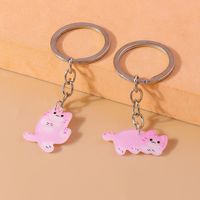 Cute Simple Style Classic Style Cat Arylic Zinc Alloy Keychain main image 1