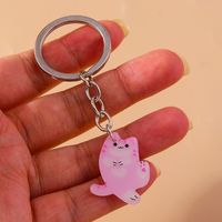 Cute Simple Style Classic Style Cat Arylic Zinc Alloy Keychain main image 6
