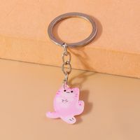 Cute Simple Style Classic Style Cat Arylic Zinc Alloy Keychain main image 7