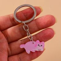 Cute Simple Style Classic Style Cat Arylic Zinc Alloy Keychain main image 8