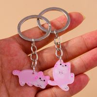 Cute Simple Style Classic Style Cat Arylic Zinc Alloy Keychain main image 3