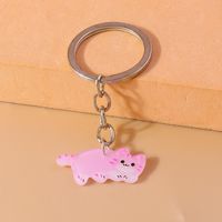 Cute Simple Style Classic Style Cat Arylic Zinc Alloy Keychain main image 5