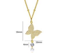Simple Style Butterfly Sterling Silver Plating Inlay Zircon Pendant Necklace main image 2