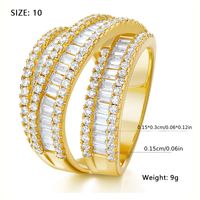 Elegant Sexy French Style Solid Color Copper Plating Inlay Zircon White Gold Plated Gold Plated Rings main image 2