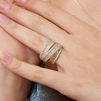 Elegant Sexy French Style Solid Color Copper Plating Inlay Zircon White Gold Plated Gold Plated Rings main image 9
