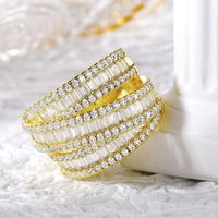 Elegant Sexy French Style Solid Color Copper Plating Inlay Zircon White Gold Plated Gold Plated Rings main image 1