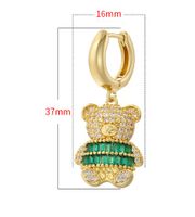 1 Pair Elegant Bear Plating Inlay Copper Zircon 18k Gold Plated Dangling Earrings main image 2