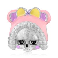 Original Design Cute Animal Skull Sterling Silver Epoxy Jewelry Accessories sku image 4
