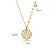 Simple Style Geometric Round Sterling Silver Plating Inlay Zircon Pendant Necklace main image 2