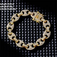 Hip Hop Geometrisch Legierung Strass Überzug Inlay Strasssteine Vergoldet Versilbert Unisex Armbänder Halskette main image 2