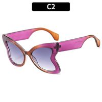 Glam Retro Lady Solid Color Ac Butterfly Frame Full Frame Women's Sunglasses sku image 2
