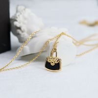 304 Stainless Steel 18K Gold Plated Simple Style Plating Bag Pendant Necklace main image 4