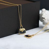 304 Stainless Steel 18K Gold Plated Simple Style Plating Bag Pendant Necklace main image 5