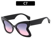 Glam Retro Lady Solid Color Ac Butterfly Frame Full Frame Women's Sunglasses sku image 7