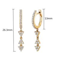 1 Pair Ig Style Simple Style Triangle Inlay Copper Zircon Drop Earrings main image 2