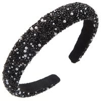 Women's Baroque Style Simple Style Classic Style Color Block Cloth Inlay Rhinestones Pearl Hair Band sku image 2