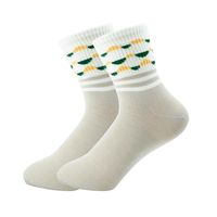 Women's Pastoral Plant Polyester Embroidery Crew Socks A Pair main image 2