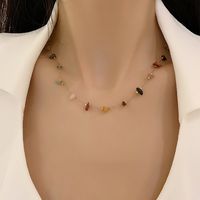 Vacation Colorful Gold Plated Alloy Natural Stone Wholesale Necklace main image 5