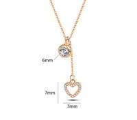 Simple Style Heart Shape Sterling Silver Plating Inlay Zircon Pendant Necklace main image 2
