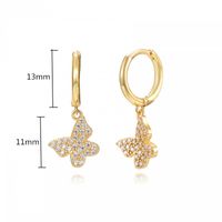 1 Pair Ig Style Butterfly Inlay Copper Zircon Drop Earrings main image 2