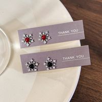 1 Pair Christmas Modern Style Shiny Snowflake Plating Inlay Copper Zircon White Gold Plated Ear Studs main image 5