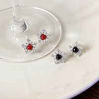 1 Pair Christmas Modern Style Shiny Snowflake Plating Inlay Copper Zircon White Gold Plated Ear Studs main image 8