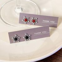 1 Pair Christmas Modern Style Shiny Snowflake Plating Inlay Copper Zircon White Gold Plated Ear Studs main image 6