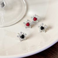 1 Pair Christmas Modern Style Shiny Snowflake Plating Inlay Copper Zircon White Gold Plated Ear Studs main image 9
