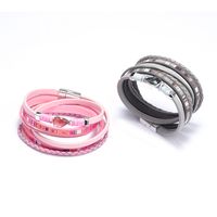 Retro Water Droplets Pu Leather Alloy Women's Wristband main image 3