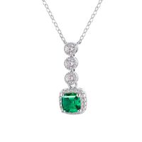 Elegant Classic Style Square Bow Knot Sterling Silver Inlay Artificial Gemstones Necklace sku image 6