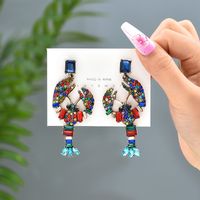 1 Pair Elegant Luxurious Vacation Animal Plating Hollow Out Inlay Alloy Rhinestones Dangling Earrings main image 1