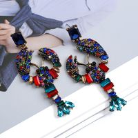 1 Pair Elegant Luxurious Vacation Animal Plating Hollow Out Inlay Alloy Rhinestones Dangling Earrings main image 4