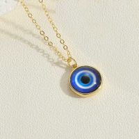 Vintage Style Simple Style Commute Eye Copper Plating Inlay Resin 14k Gold Plated Pendant Necklace sku image 3