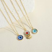 Vintage Style Simple Style Commute Eye Copper Plating Inlay Resin 14k Gold Plated Pendant Necklace main image 7