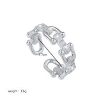 Commute U Shape Copper Plating Inlay Zircon White Gold Plated Open Rings main image 2