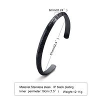 Simple Style Streetwear Lines 304 Stainless Steel Indentation Plating Men's Bangle main image 2