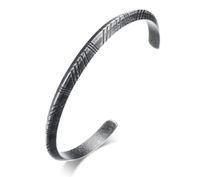Simple Style Streetwear Lines 304 Stainless Steel Indentation Plating Men's Bangle main image 10