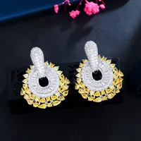 1 Pair Casual Romantic Commute Round Water Droplets Plating Inlay Copper Zircon Rhodium Plated Silver Plated Drop Earrings main image 7