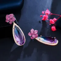 1 Pair Casual Romantic Water Droplets Plating Inlay Copper Zircon Rhodium Plated Silver Plated Drop Earrings main image 5