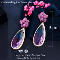 1 Pair Casual Romantic Water Droplets Plating Inlay Copper Zircon Rhodium Plated Silver Plated Drop Earrings main image 2