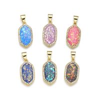 1 Piece 10*19mm 22*10mm Copper Zircon 18K Gold Plated Geometric Polished Pendant main image 6